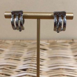 T Tahari Silver Tone Clip On Earrings